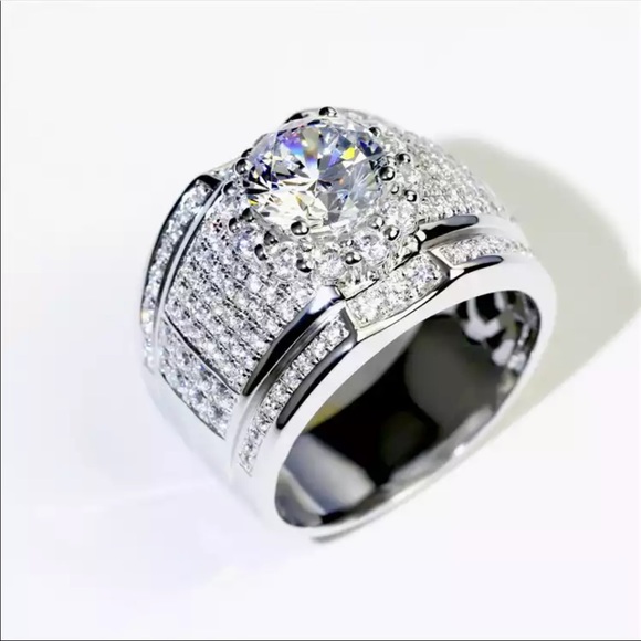 New Luxury 925 Silver Beautiful Diamond Classic Ring - Picture 4 of 4